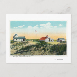 Blick auf den Bahnhof der Race Point-Küstenwache Postkarte