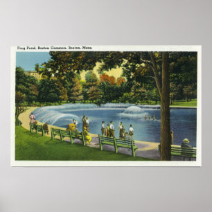 Blick auf den Boston Common Frog Pond Poster
