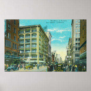 Blick auf den Broadway und die siebte Ecke Poster