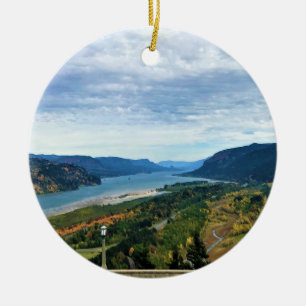 Blick auf den Columbia River, Columbia River Gorge Keramik Ornament