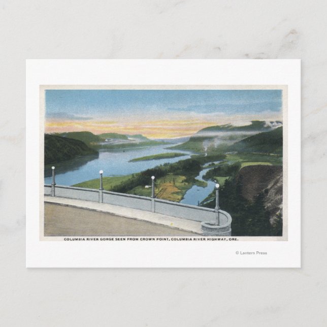 Blick auf den Columbia River Gorge von Crown Point Postkarte (Vorderseite)