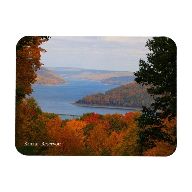 Blick auf den farbenfrohen Fall Kinzua Stausee Sou Magnet (Horizontal)