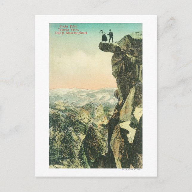 Blick auf den Glacier Point mit Blick auf Yosemite Postkarte (Vorderseite)