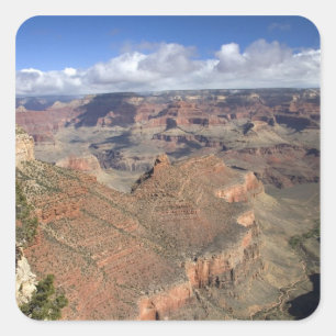 Blick auf den Grand Canyon, Arizona, Quadratischer Aufkleber