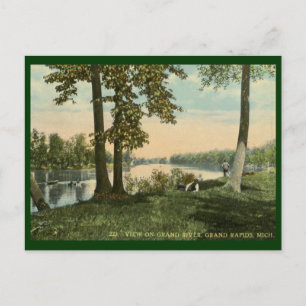 Blick auf den Grand River, Grand Rapids, MI Vintag Postkarte