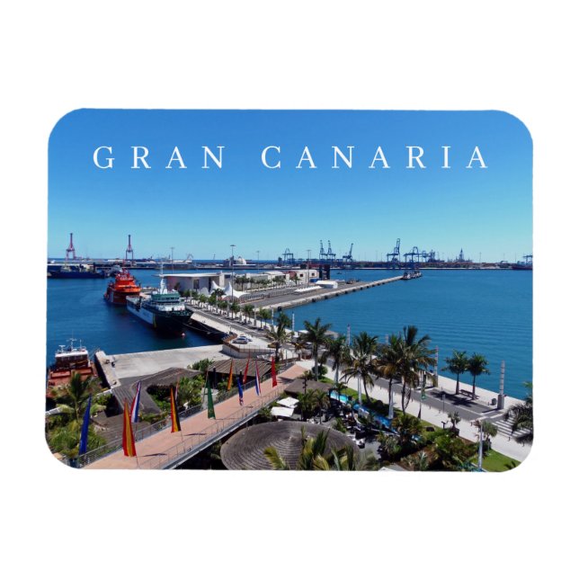 Blick auf den Hafen von Gran Canaria Las Palmas Kü Magnet (Horizontal)