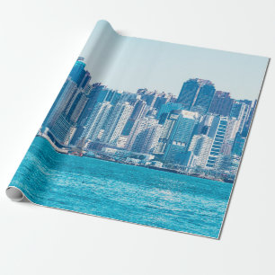 Blick auf den Hafen von Hongkong am Tag. asien,asi Geschenkpapier
