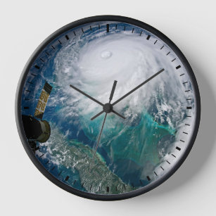 Blick auf den Hurrikan Dorian. Uhr