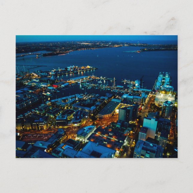 Blick auf den Jachthafen Auckland vom Sky Tower -  Postkarte (Vorderseite)