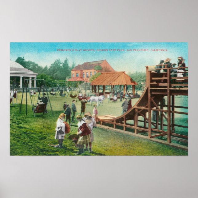 Blick auf den Kinderspielplatz Poster (Vorne)
