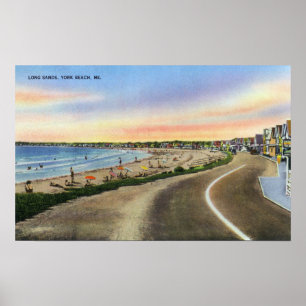 Blick auf den Long Sands am York Beach Poster