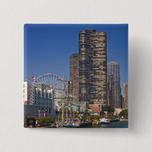 Blick auf den Marinepier von Chicago Button