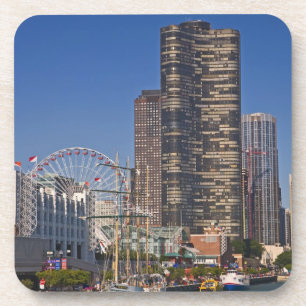 Blick auf den Marinepier von Chicago Getränkeuntersetzer