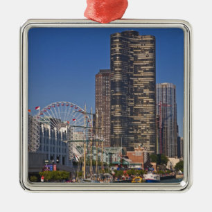 Blick auf den Marinepier von Chicago Ornament Aus Metall