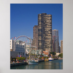 Blick auf den Marinepier von Chicago Poster