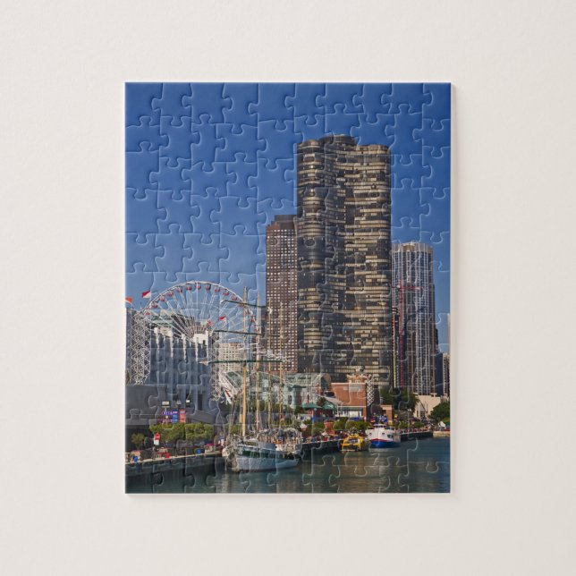 Blick auf den Marinepier von Chicago Puzzle (Vertikal)