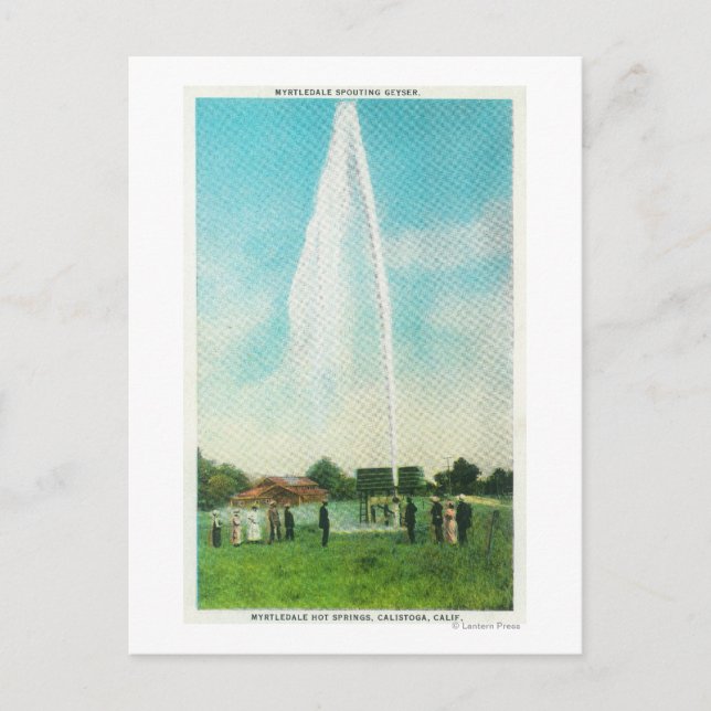Blick auf den Myrtledale Geyser in den heißen Quel Postkarte (Vorderseite)