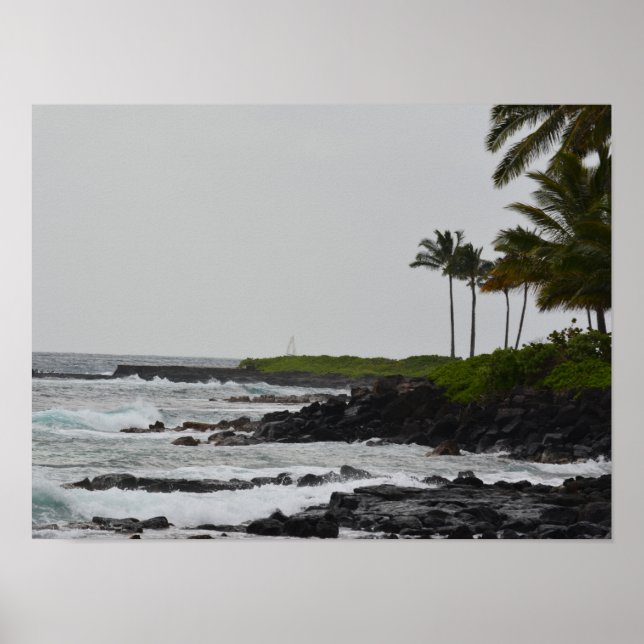 Blick auf den Ozean in Poipu Poster (Vorne)
