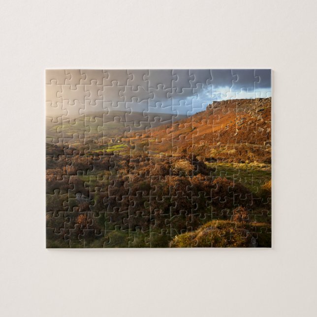 Blick auf den Peak District über die Curbar Edge Puzzle (Horizontal)