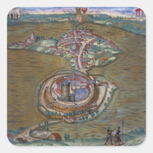 Blick auf den Place de Louis le Grand, mit einem v Quadratischer Aufkleber