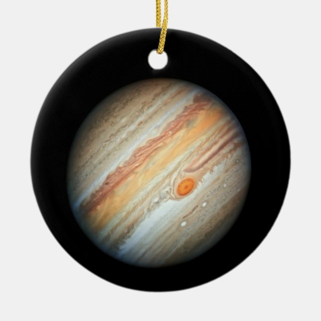 Blick auf den Planeten Jupiter (Hubble-Teleskop) Keramik Ornament (Vorne)