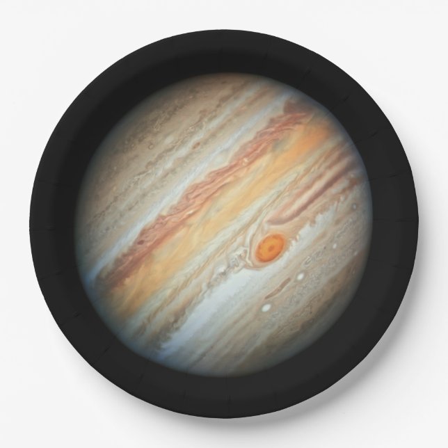 Blick auf den Planeten Jupiter (Hubble-Teleskop) Pappteller (Vorderseite)