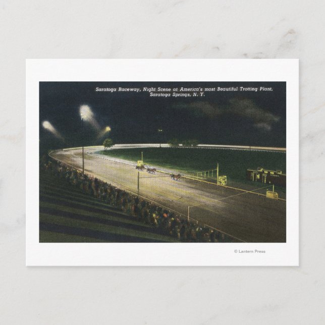 Blick auf den Raceway in der Nacht Postkarte (Vorderseite)