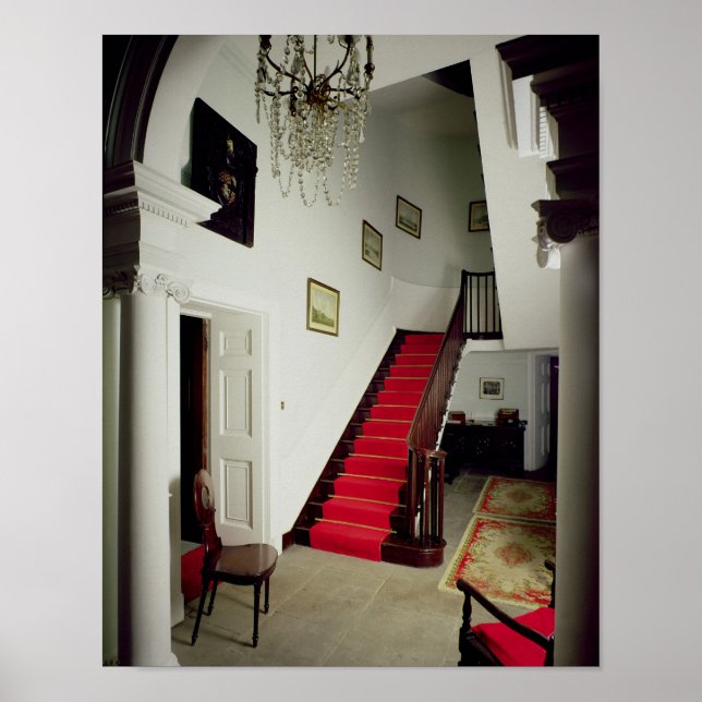 Blick auf den Saal und die Treppe Poster (Vorne)