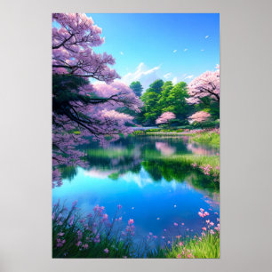 Blick auf den See, Blue Sky Poster