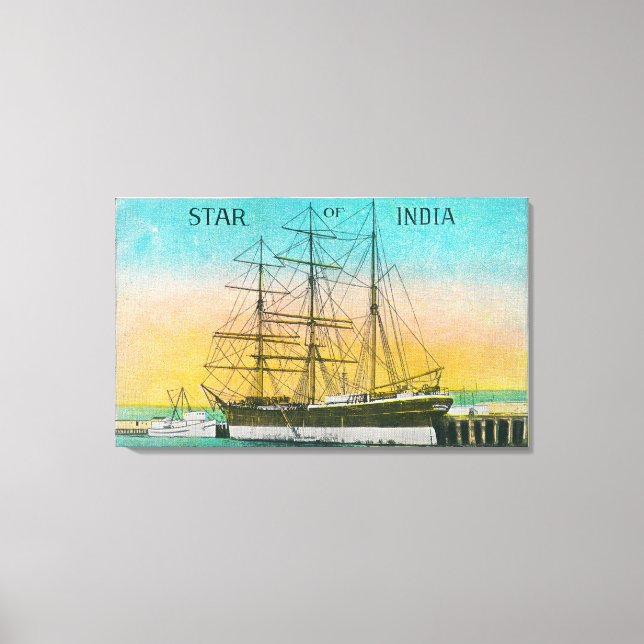 Blick auf den Star of India Boat Docked Leinwanddruck (Vorderseite)