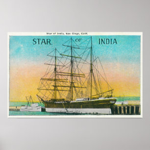 Blick auf den Star of India Boat Docked Poster