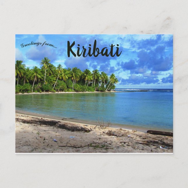 Blick auf den Strand von Butaritari Kiribati Postkarte (Vorderseite)