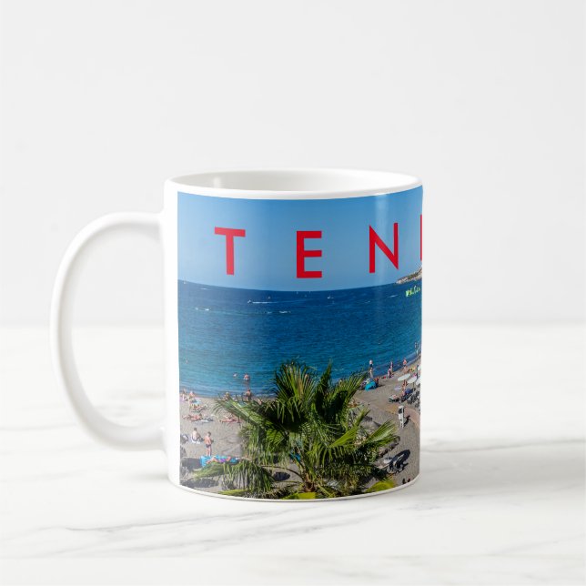 Blick auf den Strand von Teneriffa Tasse (Links)