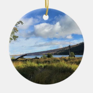 Blick auf den Wallowa Lake, Oregon Keramik Ornament