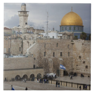 Blick auf den Western Wall Plaza, späten Nachmitta Fliese