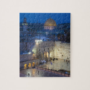 Blick auf den Western Wall Plaza, später Abend Puzzle