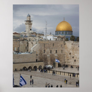Blick auf den Western Wall Plaza, später Nachmitta Poster