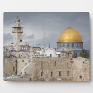 Blick auf den Western Wall Plaza, spätnachmittags Fotoplatte