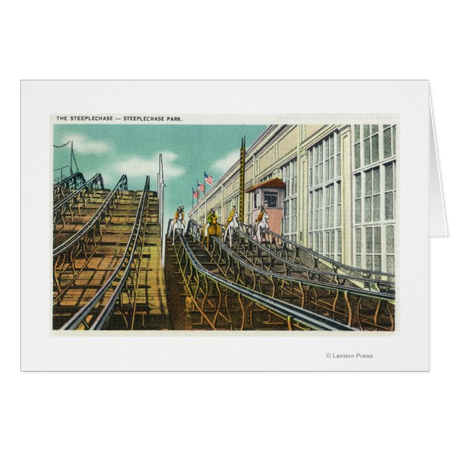 Blick auf die Achterbahnfahrt der Steeplechase (Vorderseite (Horizontal))