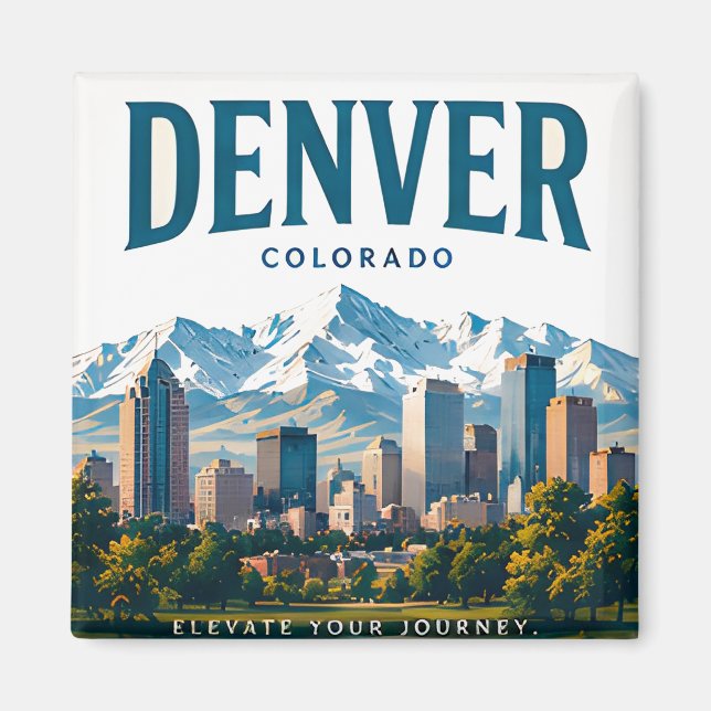 Blick auf die alpine Stadt Denver Magnet (Vorne)