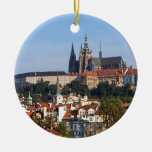 Blick auf die Altstadt und die Prager Burg, Tschec Keramik Ornament