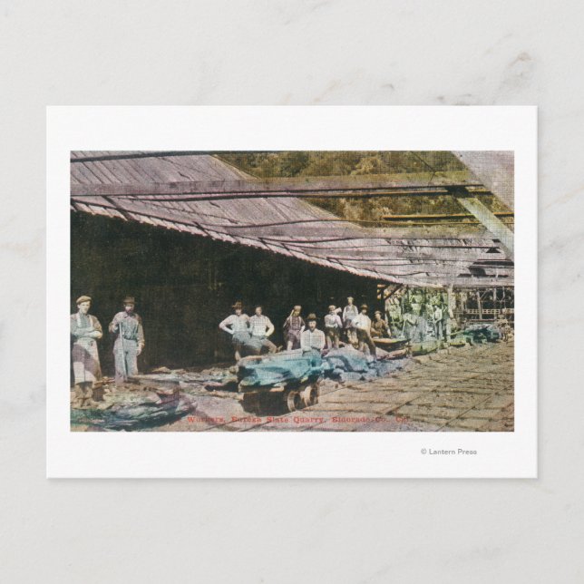 Blick auf die Arbeiter im Spatenbruch von Eureka Postkarte (Vorderseite)