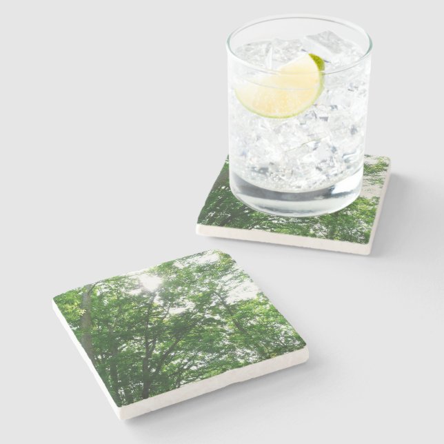 Blick auf die Bäume des Sommers Steinuntersetzer (Seitenansicht)