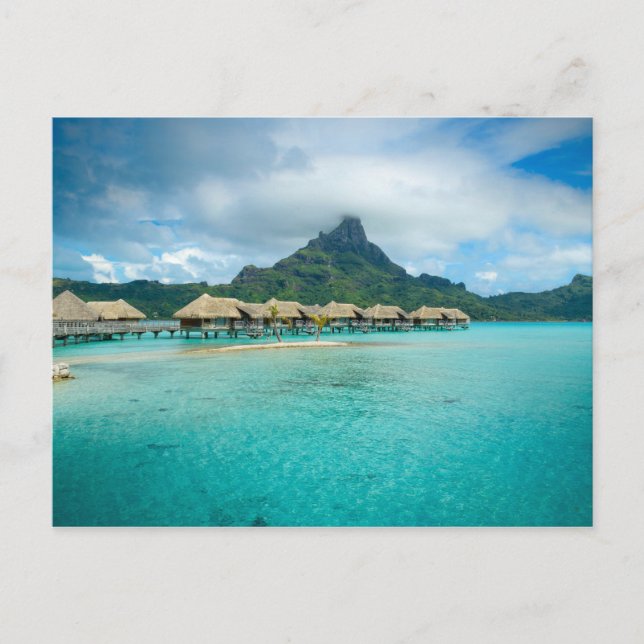 Blick auf die Bora Bora Insel Postkarte (Vorderseite)
