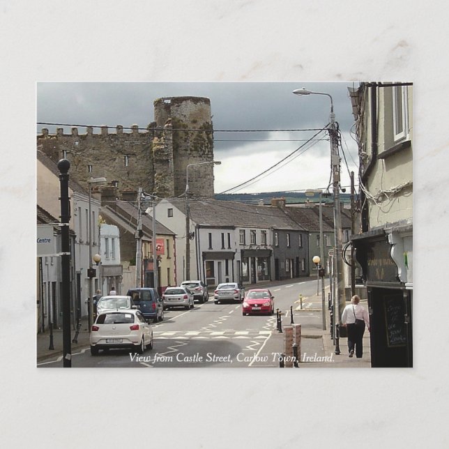 Blick auf die Burg von Castle Street, Carlow Postkarte (Vorderseite)