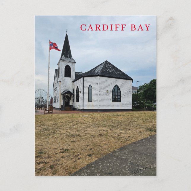 Blick auf die Cardiff Bay Kirche Postkarte (Vorderseite)