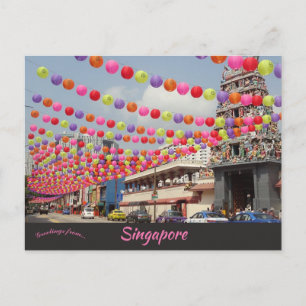 Blick auf die Chinatown Singapore Postkarte