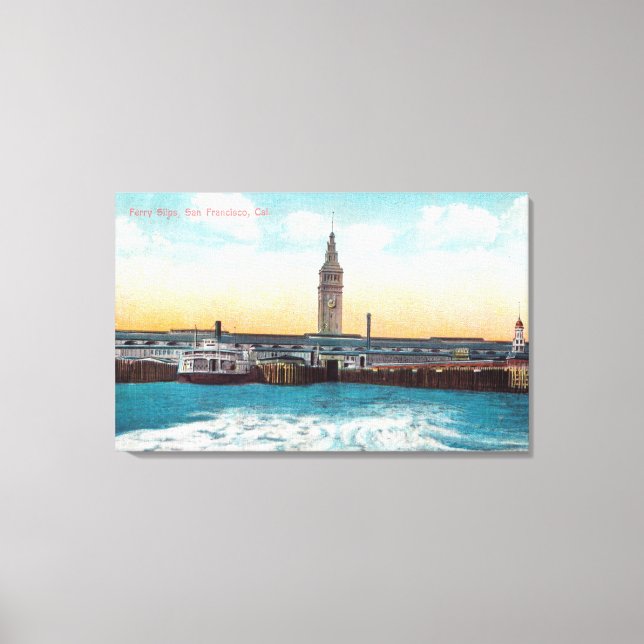 Blick auf die Fähre und den Turm Leinwanddruck (Vorderseite)