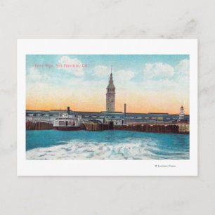 Blick auf die Fähre und den Turm Postkarte