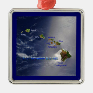 Blick auf die hawaiianischen Inseln Silbernes Ornament